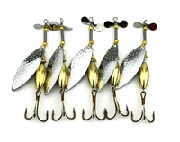 5pcsset metal fishing lure spoon lure with gear sequins fishing tackle hard bait spinner bait metal rotating sequins bait