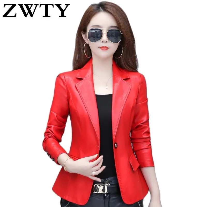 

ZWTY Plus Size 5XL Women Leather Jacket Fashion Motorcycle Leather Jackets Women Leather Suit Female Jackets spring Autumn Blaze