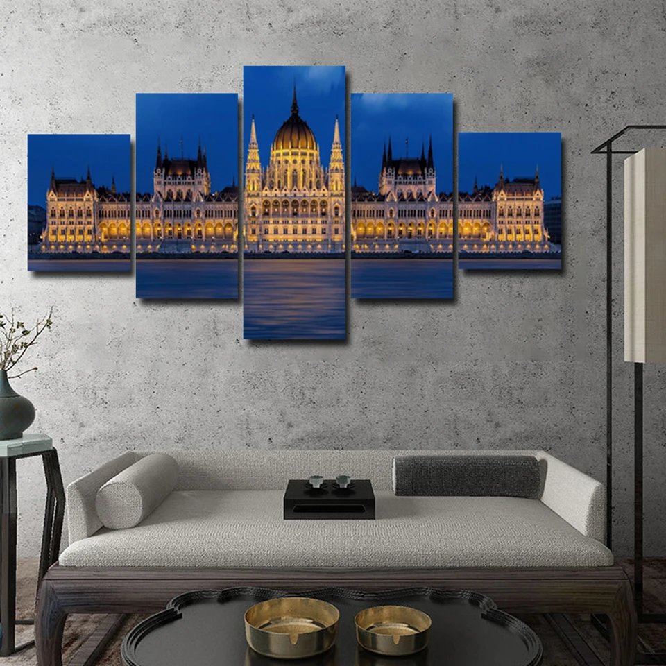 Современные холщовые картины для гостиной настенные 5 шт. ночное виденье