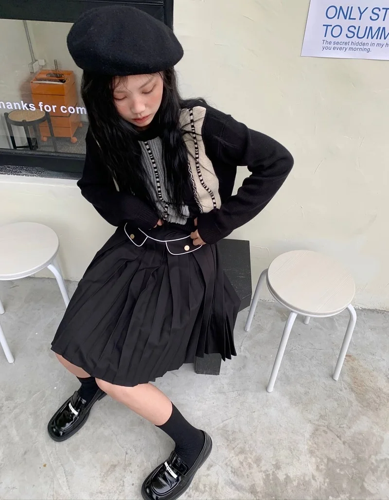 Женский трикотажный пуловер в полоску с длинным рукавом | Женская одежда