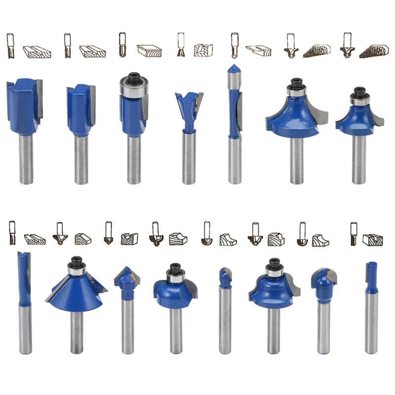 Набор фрез для деревообработки набор твердосплавных 1/4 дюйма с хвостовиком фрезы