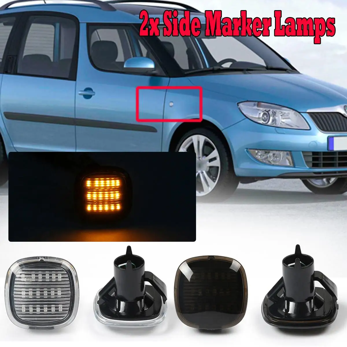 

2 шт., светодиодные индикаторы повторителя крыла для AUDI A3 A4 A8 SKODA Fabia SEAT Cordoba