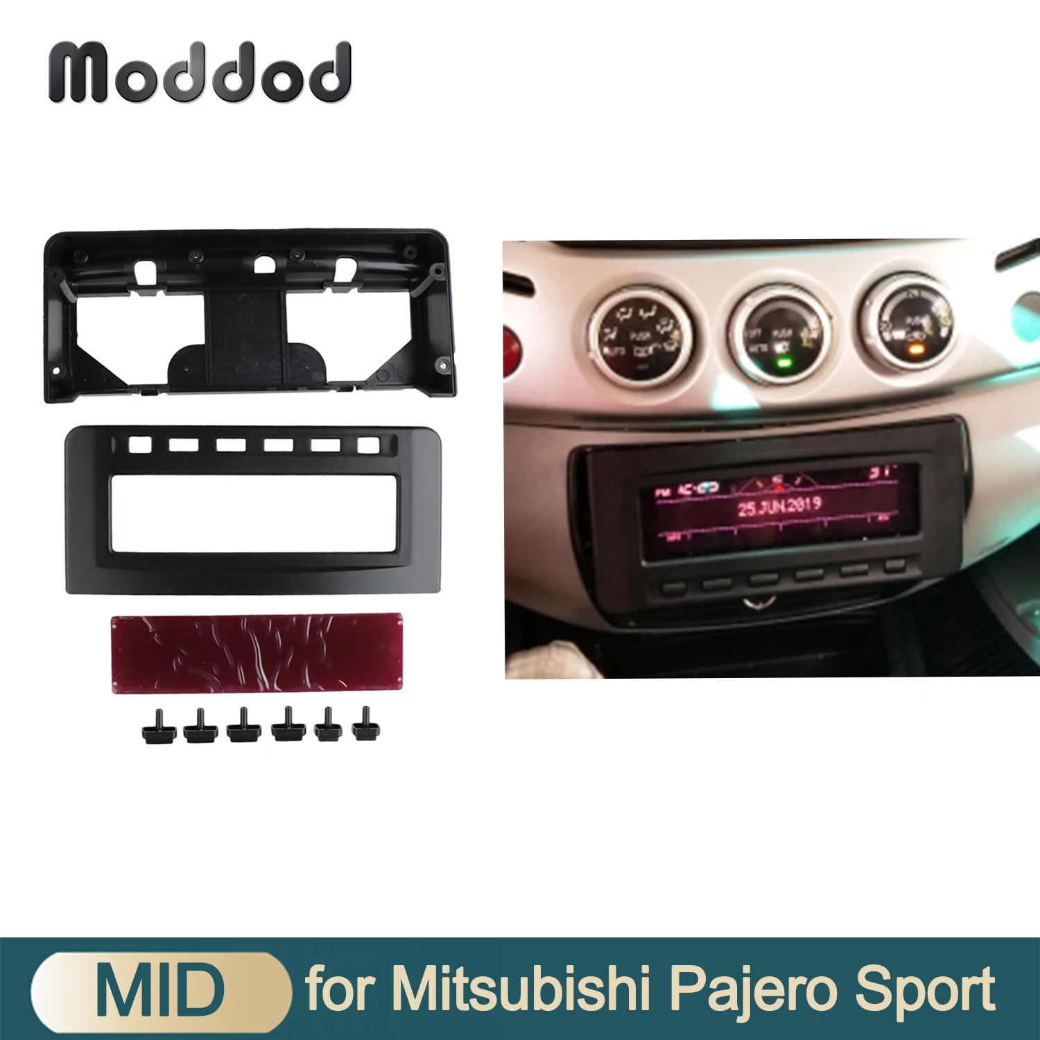 

For Misubishi L200 Triton Pajero Sport II Challenger Double Din Fascia Radio Dash Installation Trim Kit Face Plate Bezel Frame