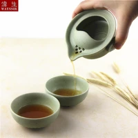portable kung fu ceramics 1pot 2 cups china tea set high quality elegant kettle household traveling convenient gaiwan water cup