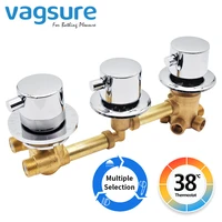 One Piece Brass Thermostatic Shower Valve Mixer Shower Column Diverter Valve For Bathroom Shower Bath 2 3 4 5 Output