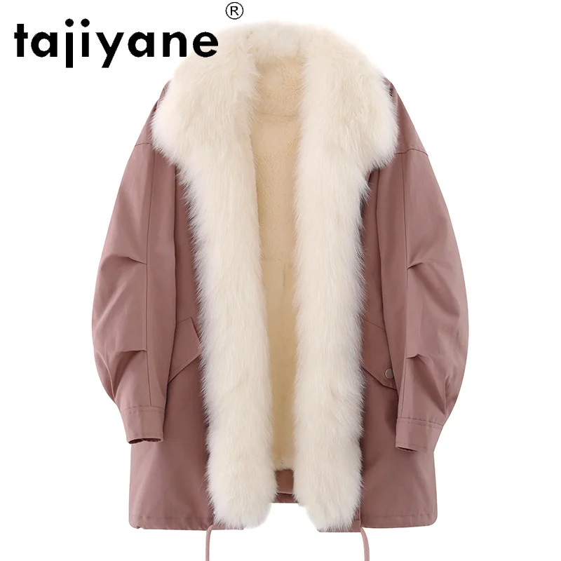 

Winter Women Coats 2021 New Real Rex Rabbit Fur Lining Jackets Woman Natural Fox Fur Collar Jacket Mujer Parkas TN474