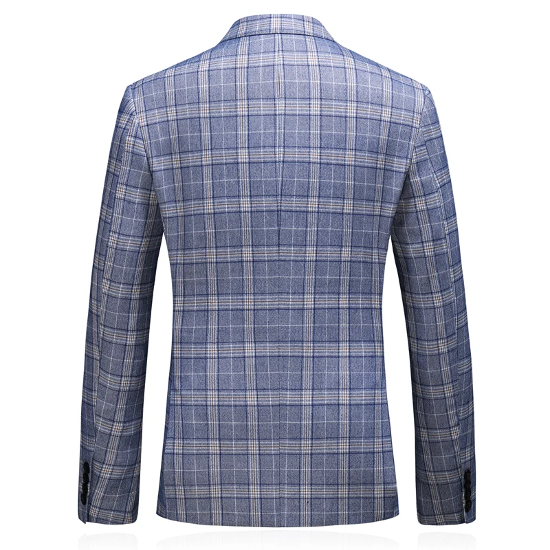 

Classic Plaid Suit Men Jacket Double Breasted Tops Slim Design Business Banquet Men Suit Coat Asian Size 5XL Men Blazers Jackets