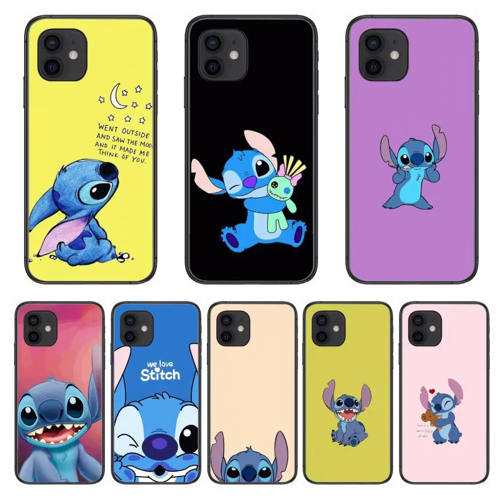 

Phone Case Disney Stitch Style Phone Case cover For iphone 12 pro max 11 8 7 6 s XR PLUS X XS SE 2020 mini black cell shell