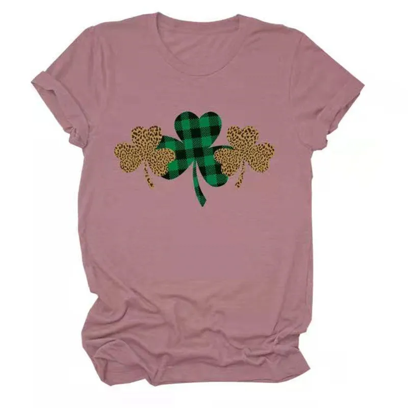 

2021 European and American ladies fashion casual leopard print short-sleeved T-shirt 1913