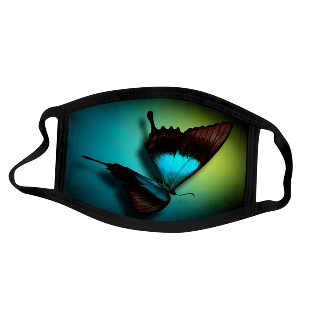 Разноцветные маски для лица с бабочками модные дизайнерские многоразовые из