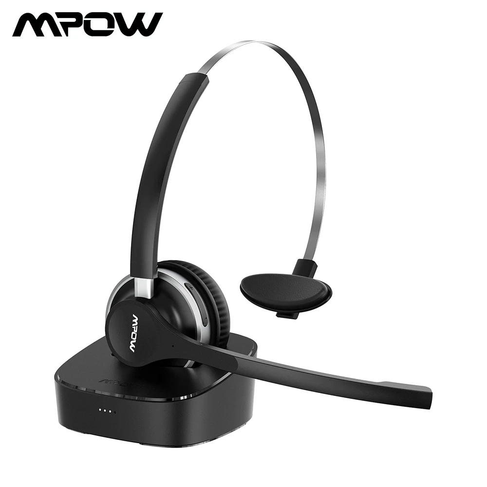 Bluetooth-гарнитура Mpow HC3 Pro с двойным шумоподавлением микрофоном Зарядная база