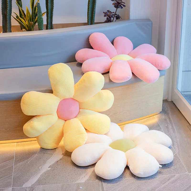 Nice Beautiful Colorful Flower Plush Pillow Toy Soft Cartoon Plant Stuffed Doll Chair Cushion Sofa Kids Lovers Birthday Gifts