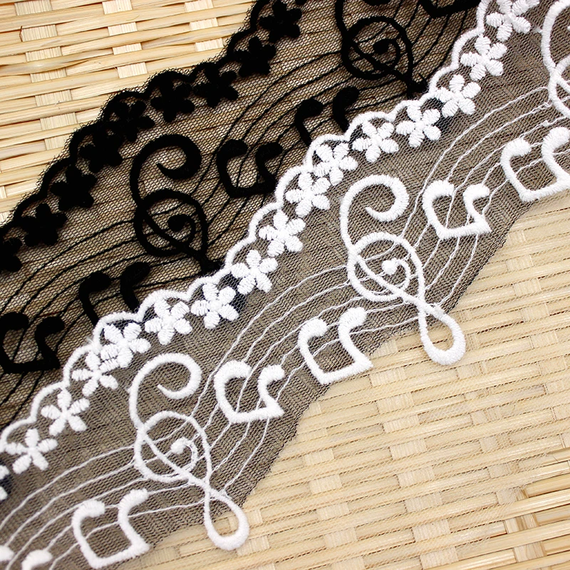 Музыка Символ кружева сетка вышивка платье юбка украшение кружевная отделка DIY