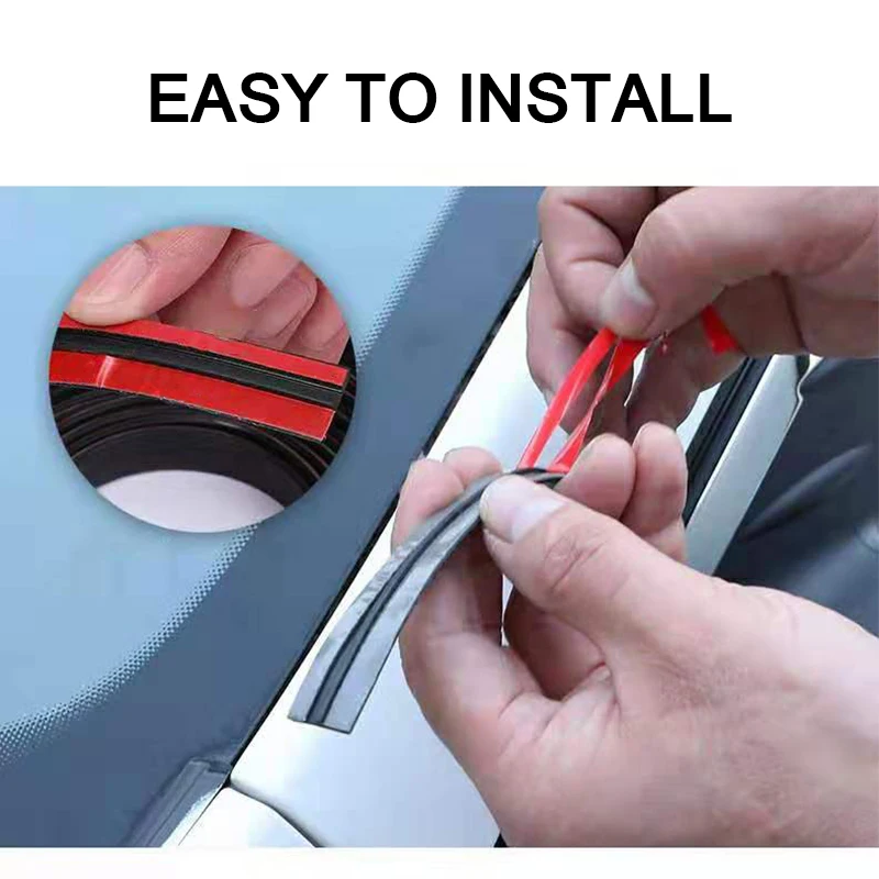 T-shape Car Rubber Seal Strips Auto Protector Sticker Window Edge Windshield Roof Strip Noise Insulation Accessories | Автомобили и