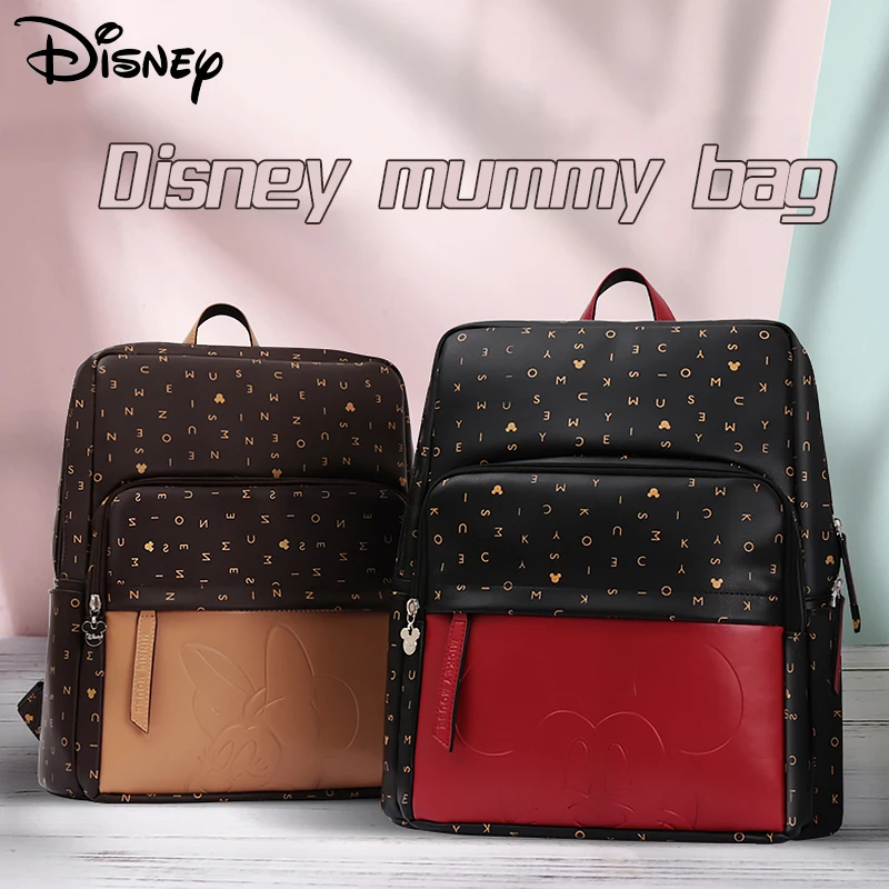 

Disney Minnie Mickey Letter Mummy Diaper Bag Women Nappy Baby Usb Bottle Insulation Maternity Backpack Travel Handbags For Mom