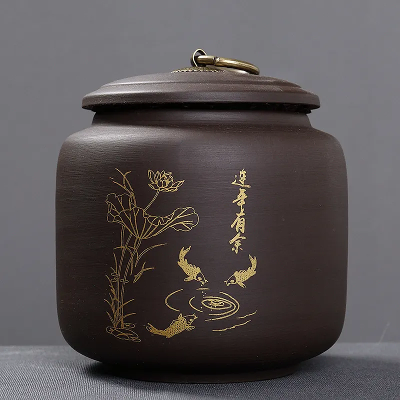 Баночка для конфет контейнер чая из фиолетовой глины хранения приправ сахарница