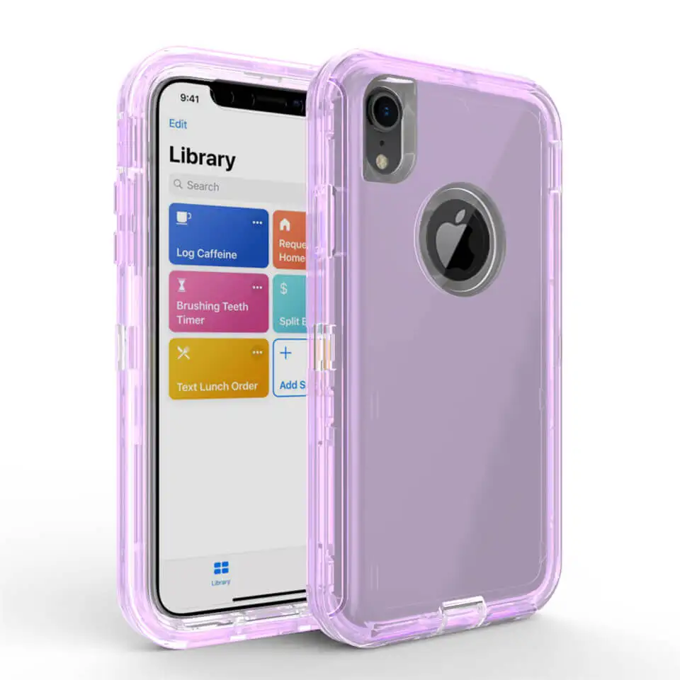 

Heavy duty Shockproof Clear holster clip phone cover funda For iPhone 8 plus phone cases XR X 7 plus 6 plus xs max 11 pro case