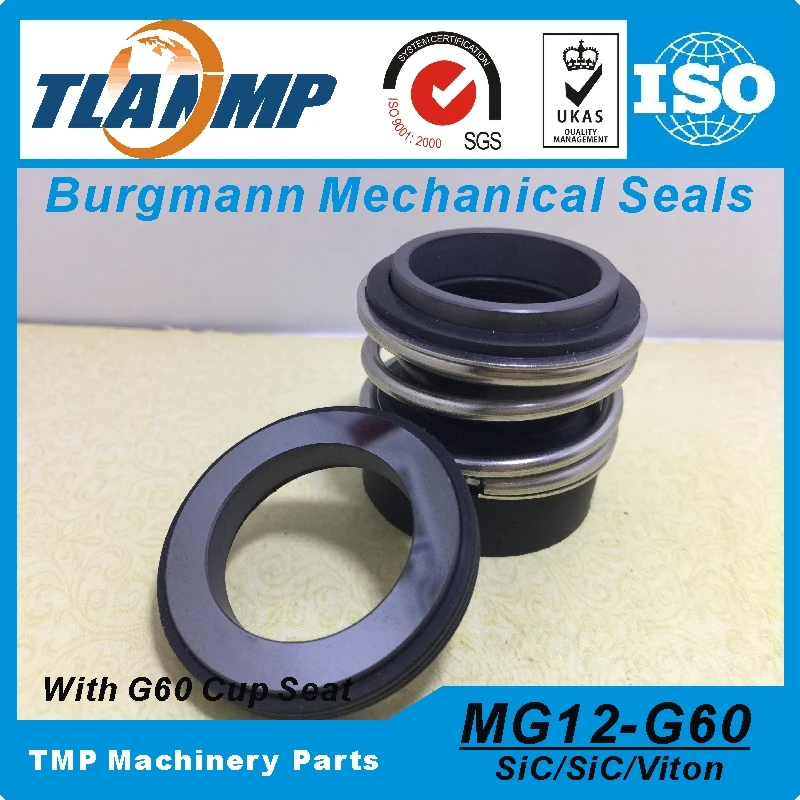 

MG12-55 , MG12/55-G60 TLANMP Burgmann Mechanical Seals for Water Pumps with G60 stationary seat-(Material:SIC/SIC/VIT)