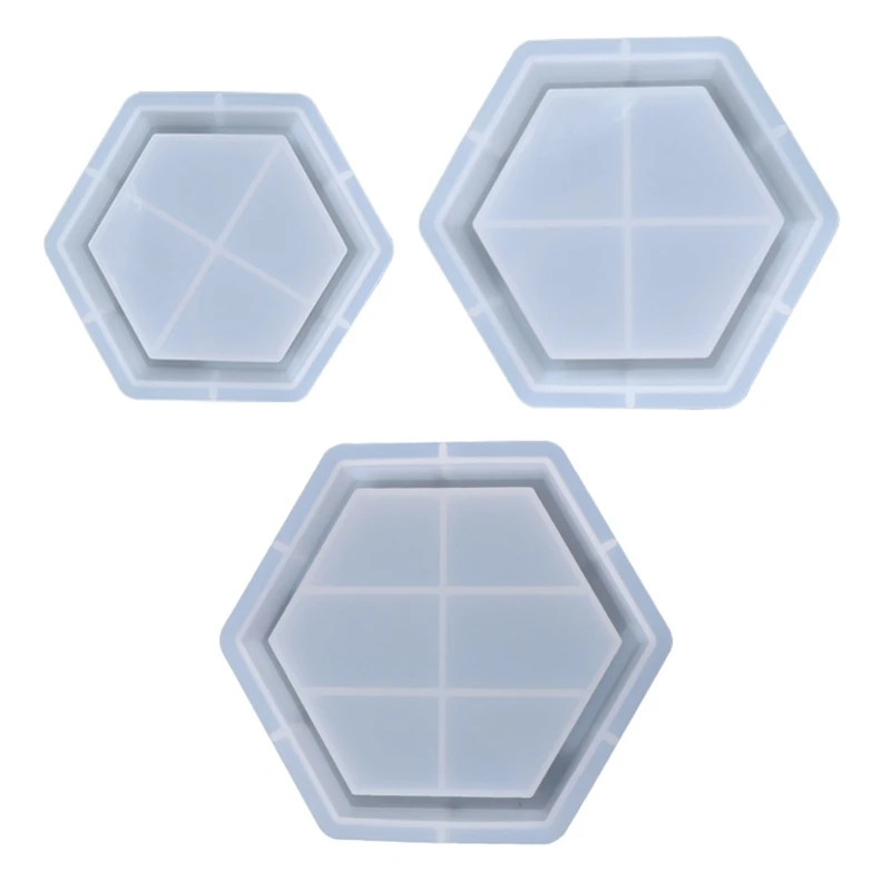 

R2LE Hexagonal Fruit Storage Box Epoxy Resin Mold Serving Tray Jewelry Holder Casting Silicone Mould DIY Crafts Ornaments Home