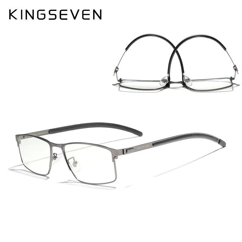 KINGSEVEN 2022 Men Titanium Alloy Glasses Frame Fashion Male Business Style Ultralight  Myopia Prescription Eyeglasses