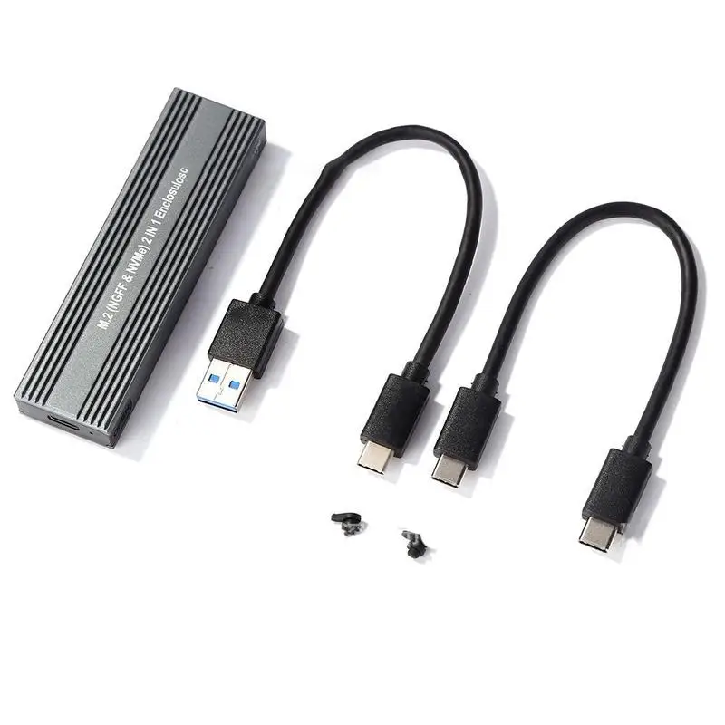 Футляр NVME M2 SSD SATA на USB Type C 3 1 внешний корпус для жёсткого диска M/B PCIE NGFF 10 Гбит/с