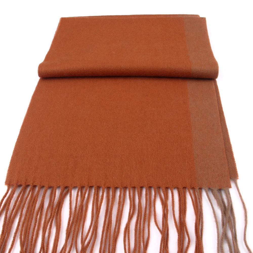 Luxury Cashmere Wool Scarf , Warm Winter Men Scarves Orange Dual Color Wool Scarves Comfortable Fashion Design Casual Wear 2021