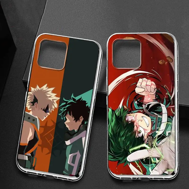

For iPhone Phone Case 11 12 pro Mini XS MAX 8 7 6 6S Plus X SE XR Anime My Hero Academia deku bakugou Boku no Hero phone case