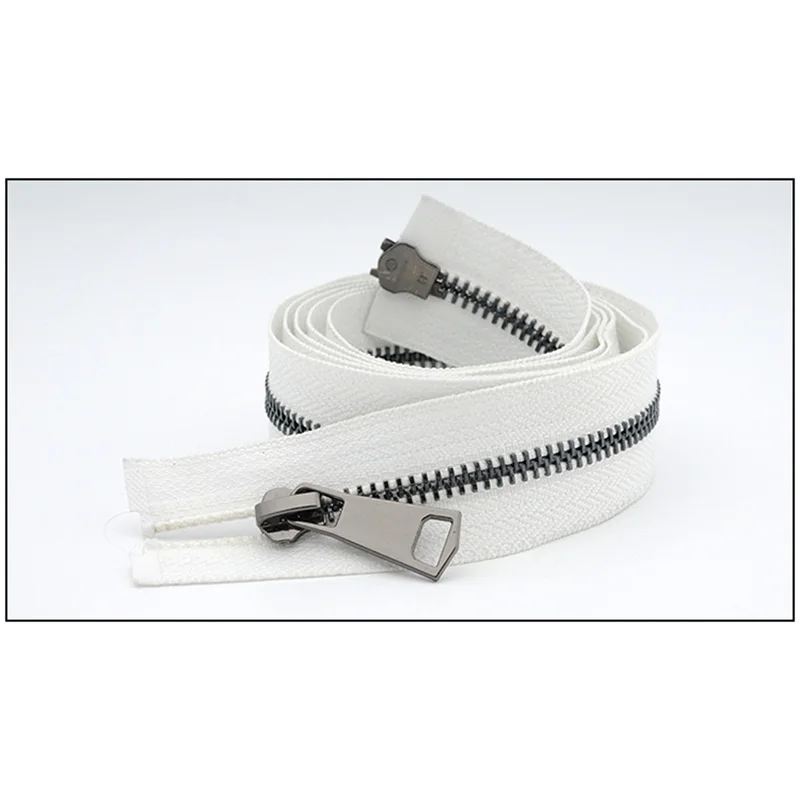 black-white Meetee 120 см 5# Металлические молнии двойной слайдер открытый конец молнии DIY Швейные Инструменты пуховик пальто одежда портной ремонт аксессуары - Цвет: black-white