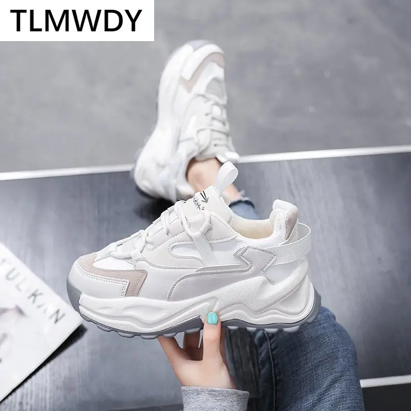 

2021 Fashion Women's Shoes Autumn Women's Comfortable Breathable Casual Shoes Women's Lace-up Color Matching Non-slip Sneakers