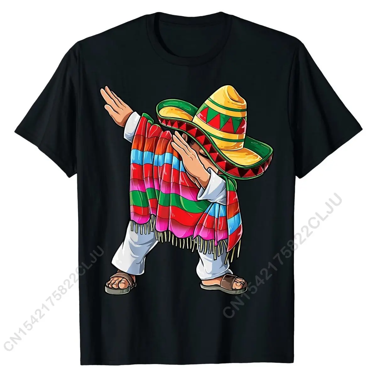 Dabbing-Camiseta De algodón con estampado para hombre, camisa con estampado De Cinco De Mayo, Poncho mejicano, divertido, Dab