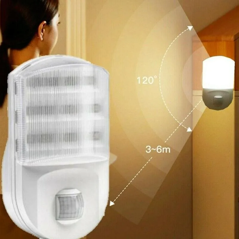 

9LED Human Body Induction Night Light Warm White Light Body Induction Mini Lamp Plug-in For Bedroom Living Room Staircase