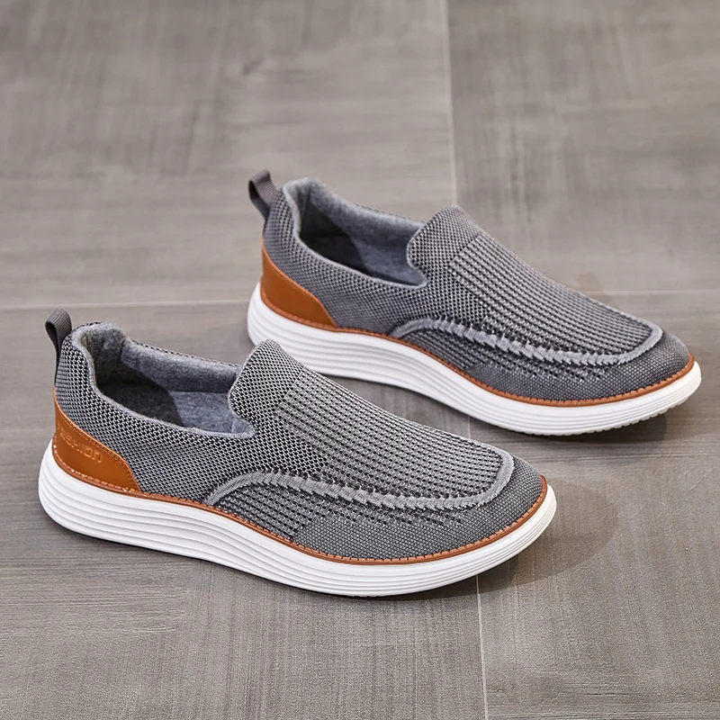 

Men's New Style Boat Shoes Breathable Flying Shuttle Woven Fashion Casual Shoes Soft And Comfortable Light Loafers Large Size