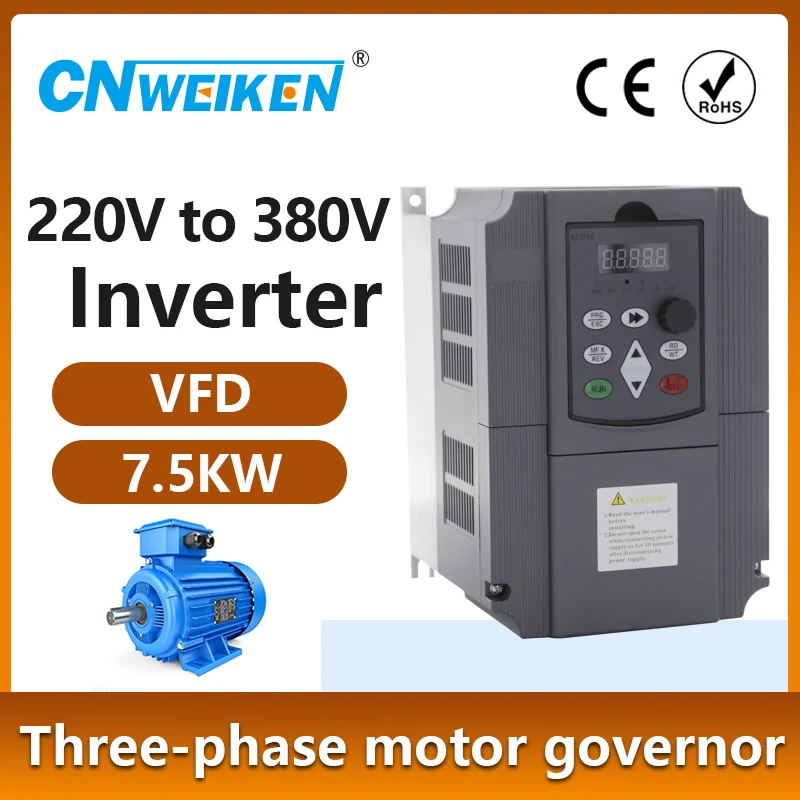 

Frequency Converter For Motor 380V 7.5KW/11KW 1 Phase 220V Input to Three Output 380V 50hz/60hz AC Drive VFD Frequency Inverter