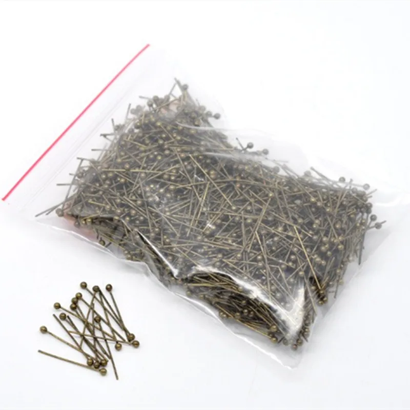 

DoreenBeads Copper Ball Head Pins Antique Bronze Color DIY Earrings Making Jewelry Findings 20mm long, 0.5mm (24 gauge),1000PCs