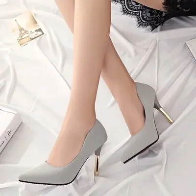 

2021 fall fashion temperament single shoes shallow mouth pointed toe stiletto heel women's single shoes