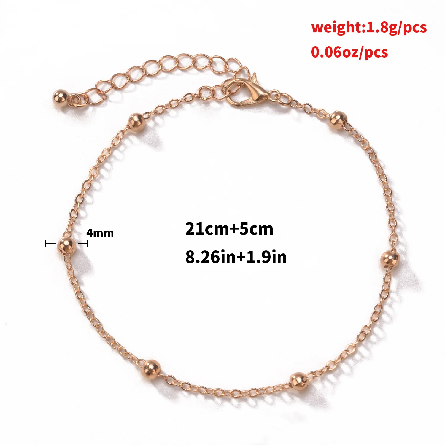 

TAUAM Anklet For Women Gold Color Round Chain Anklet Leg Bracelets on the leg Jewelry Women Accessories, 1 Piece
