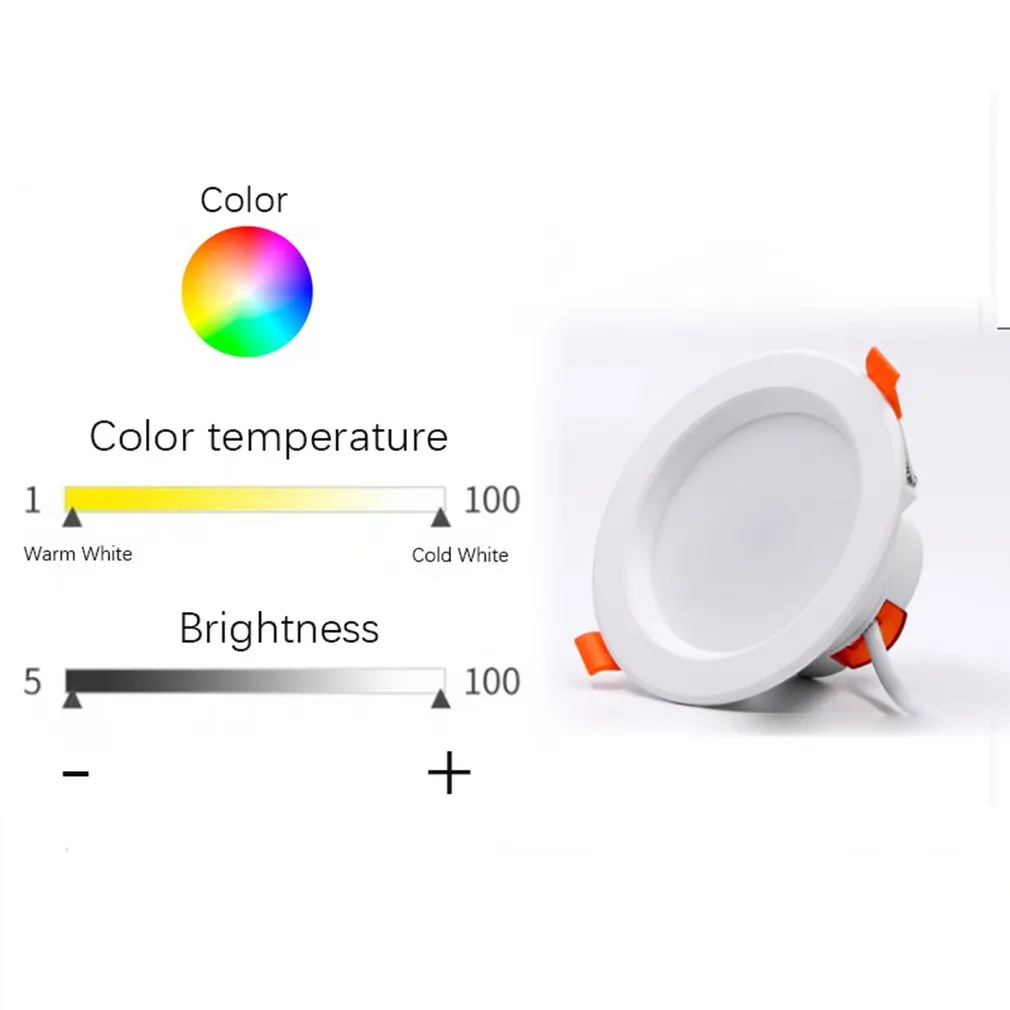 

1 pc 2.5" WiFi LED Downlight Spotlight Life Dimming Smart Lamp 10W Led Recessed Ceiling Light LED Downlight Hot sale Guarantee