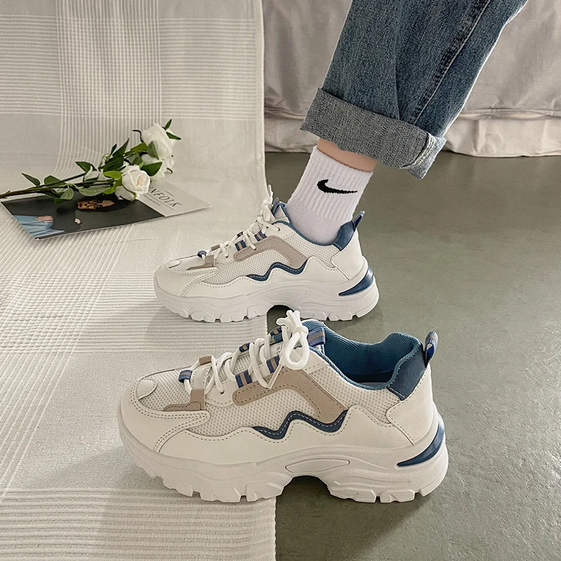 

Повседневная Женская обувь в стиле Харадзюку, старые туфли, новинка 2021, Взрывные Модели дышащей сетчатой поверхности, женская спортивная об...