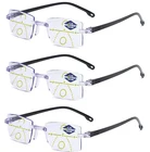 Мультифокальные Прогрессивные очки для чтения, увеличивающие очки дальнего действия, с защитой от синего света, димондная резка, 3 шт.