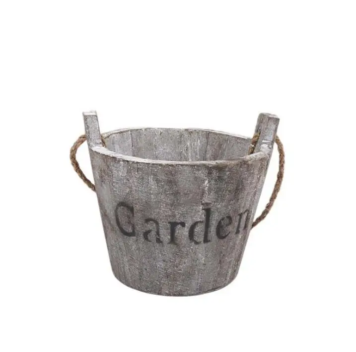 Горшок для садового растения старинный деревянный цветочный горшок корзина