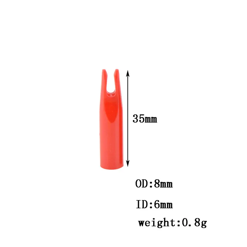 50/100pcs Archery Arrow Nocks Plastic Hunting Glue To Wrapping OD 6mm Shaft End Shooting Accessories | Спорт и развлечения