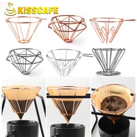 v60 espresso coffee filter net stainless steel dripper filter cup holder solid drip coffee maker household kitchen accessories