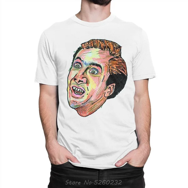 

Nicolas Cage Funny Original Art T-Shirt, Men's Women's All Sizes Top Quality Cotton Casual Men T Shirts Men Tees Streetwear