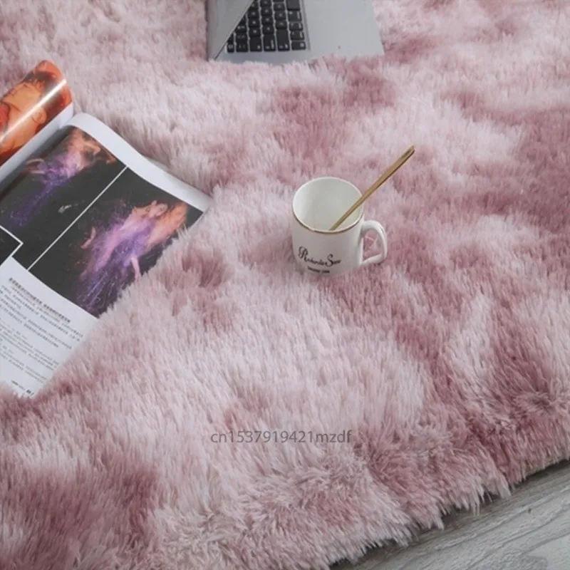 

Tie-Dye Carpet Shaggy Plush Floor Fluffy Printed Mats For KIDS Faux Fur Area Rug Living Room Mats Absorption Alfombra