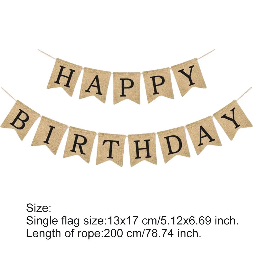 

Happy Birthday Banner Birthday Party Decor Kids Disposable DIY Tableware Set Bunting Sign Birthday Flowers Food Party Supplies