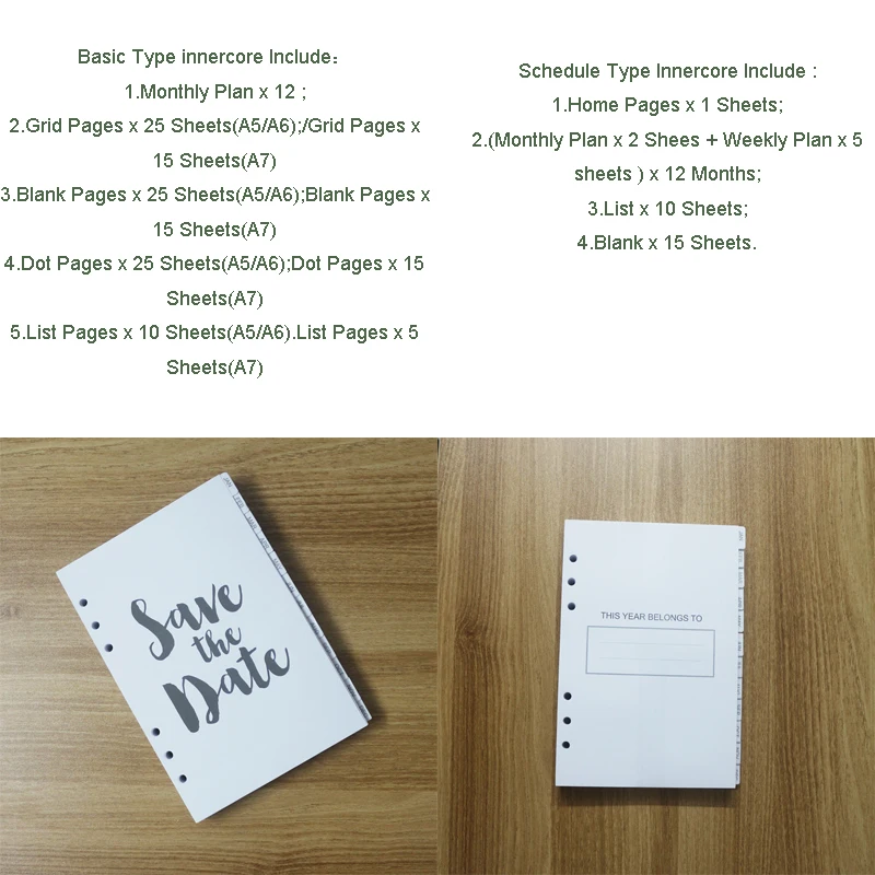 Бумаги для блокнота с внутренней обложкой дневника внутренняя Обложка Filofax A5A6A7