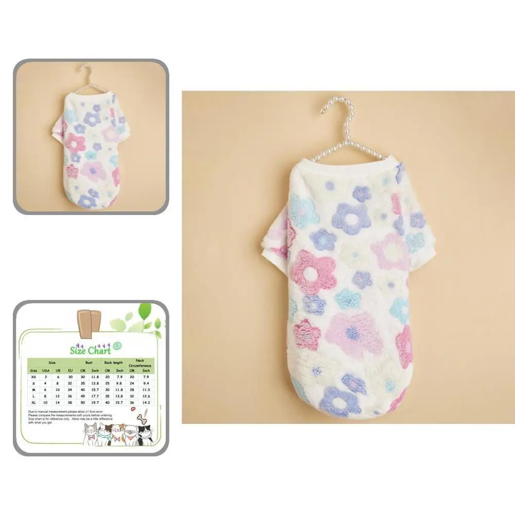 

Good Pet Outfit Skin-friendly Soft Adorable Floral Print Puppy Coat Pet Pullover Pet Clothes