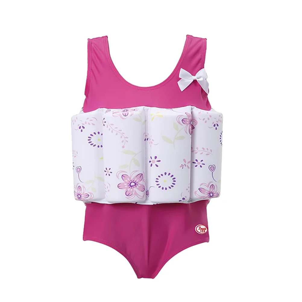 

Floral Pattern Float Suit Toddler Swimsuit Kids Swim Training Aid Vest Suit with Removable Buoyancy Float for Toddler Girls Size