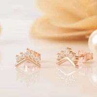 original s925 sterling silver pan earring rose gold coronal wish crown earrings for women wedding gift fashion jewelry