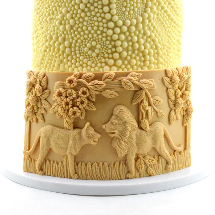 Cartoon Animal Fondant Cake Silicone Mold Lion Shape Peach Leaf Chocolate Decorating Tools | Дом и сад